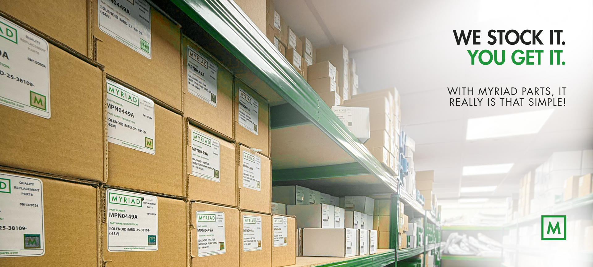 Myriad stock is simple banner